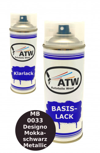 Autolack für Mercedes Benz 0033 Designo Mokkaschwarz Metallic +400ml Klarlack Set